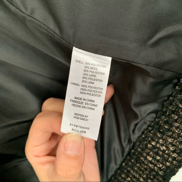 RVCA Black and Gold Layla Tweed Moto Jacket - Picture 12 of 13